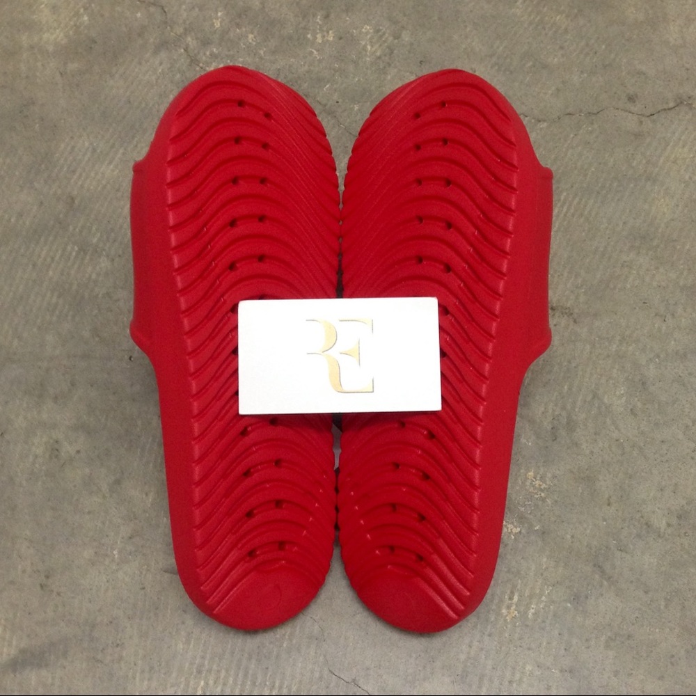 REDS NIKE KAWA SHOWER SANDALS SWOOSH WHITES WATER - Picture 3 of 8